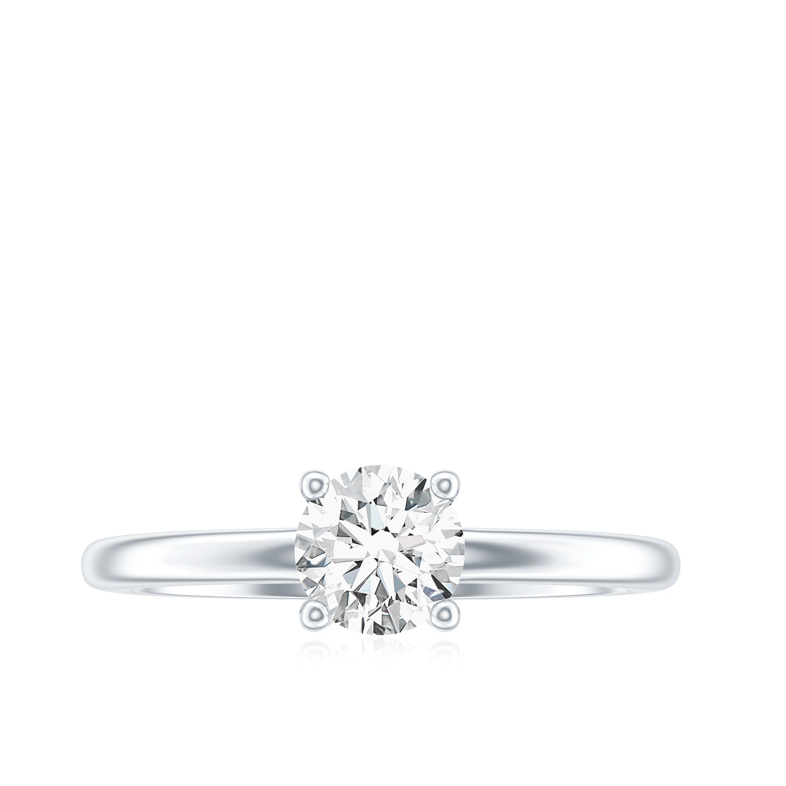 Certified Lab Grown Diamond 6 MM Round Cut Engagement Ring