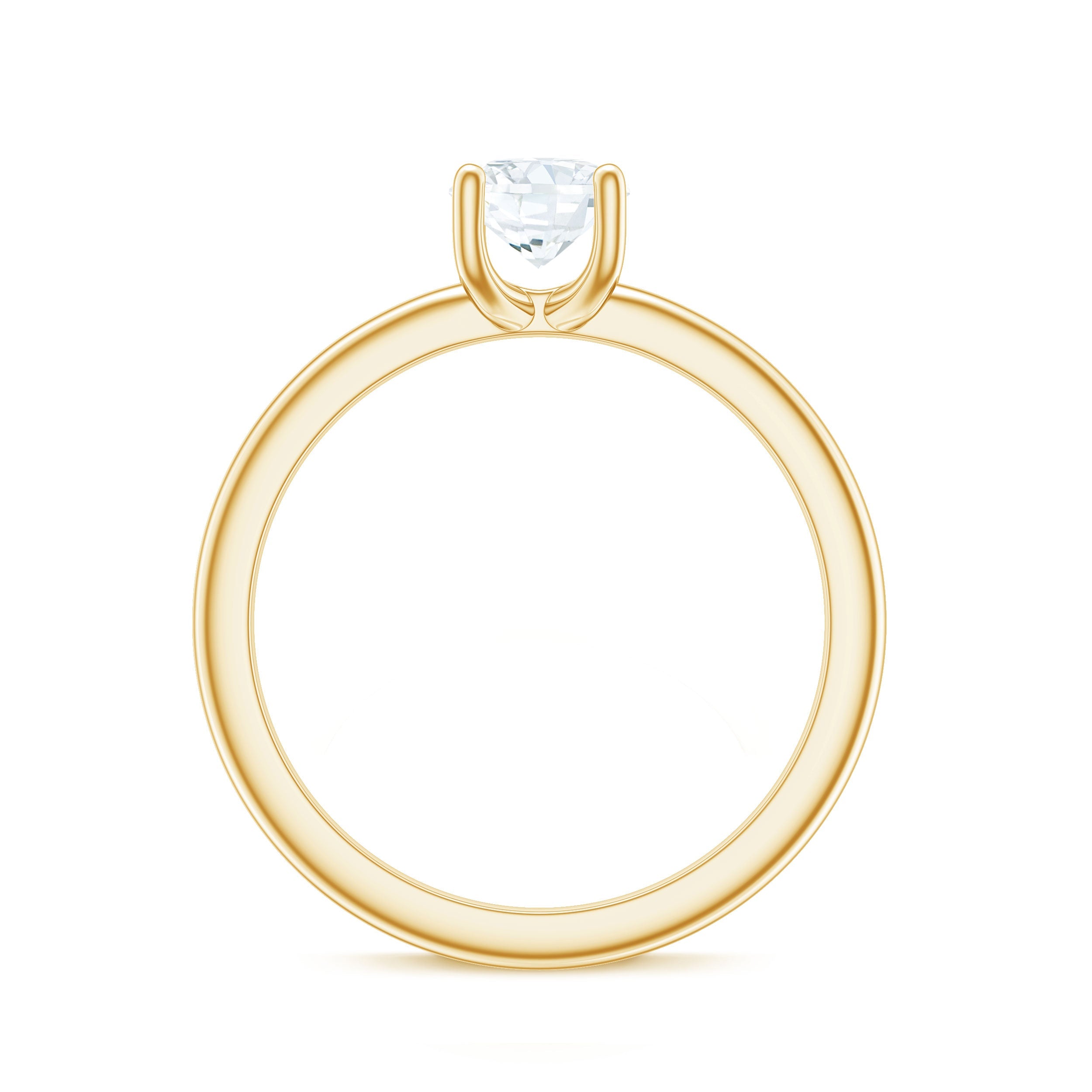 Certified Lab Grown Diamond 6 MM Round Cut Engagement Ring