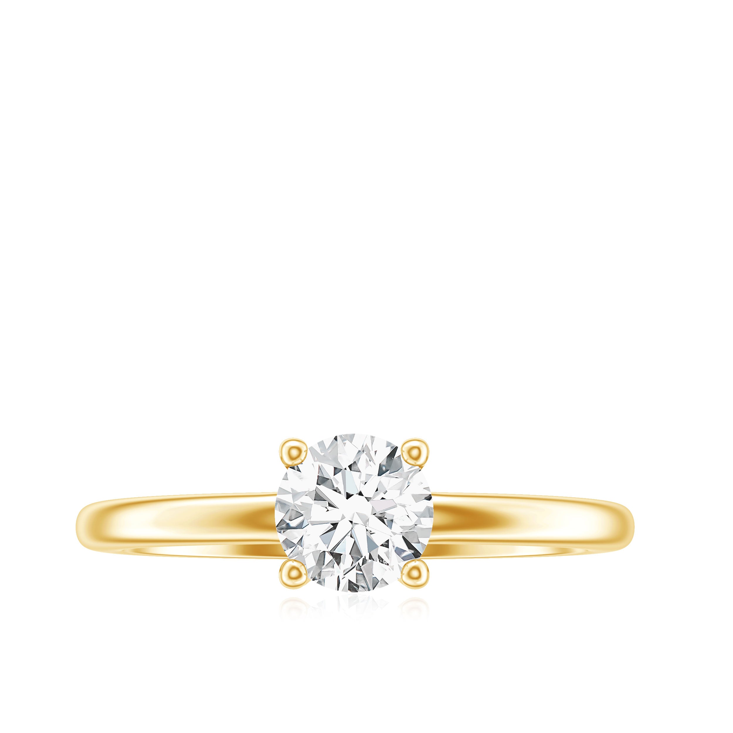 Certified Lab Grown Diamond 6 MM Round Cut Engagement Ring