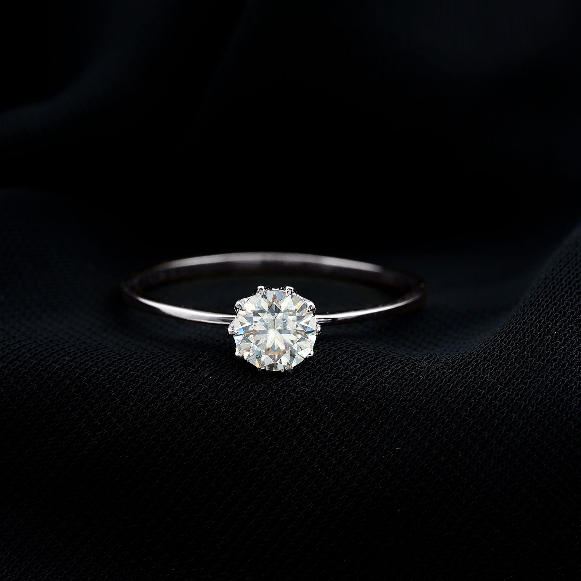 Lab Grown Diamond 6 MM Round Cut Engagement Ring