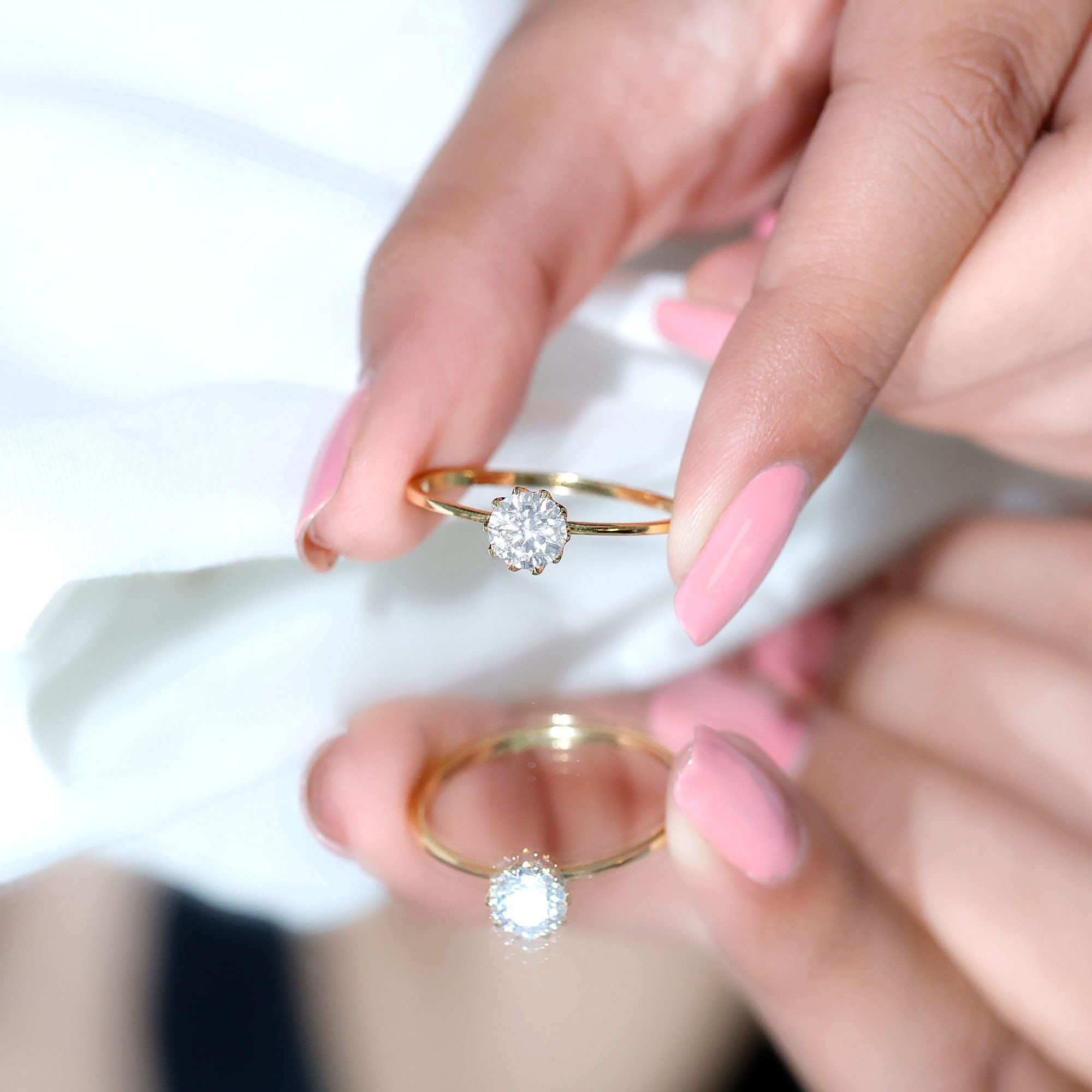Lab Grown Diamond 6 MM Round Cut Engagement Ring
