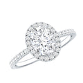 Certified Lab Grown Diamond 6X8 MM Oval Engagement Ring With Side Stones