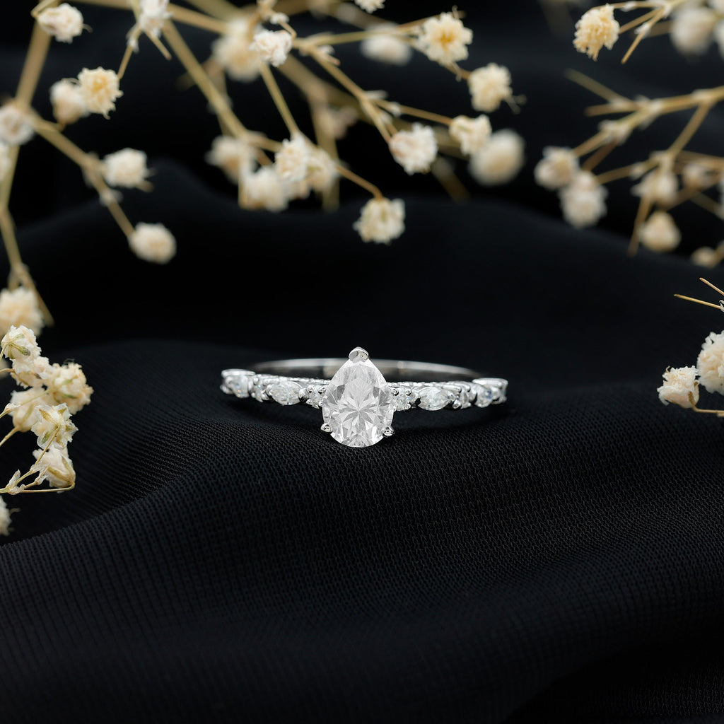 Certified Lab Grown Diamond 6X8 MM Pear Shaped Engagement Ring