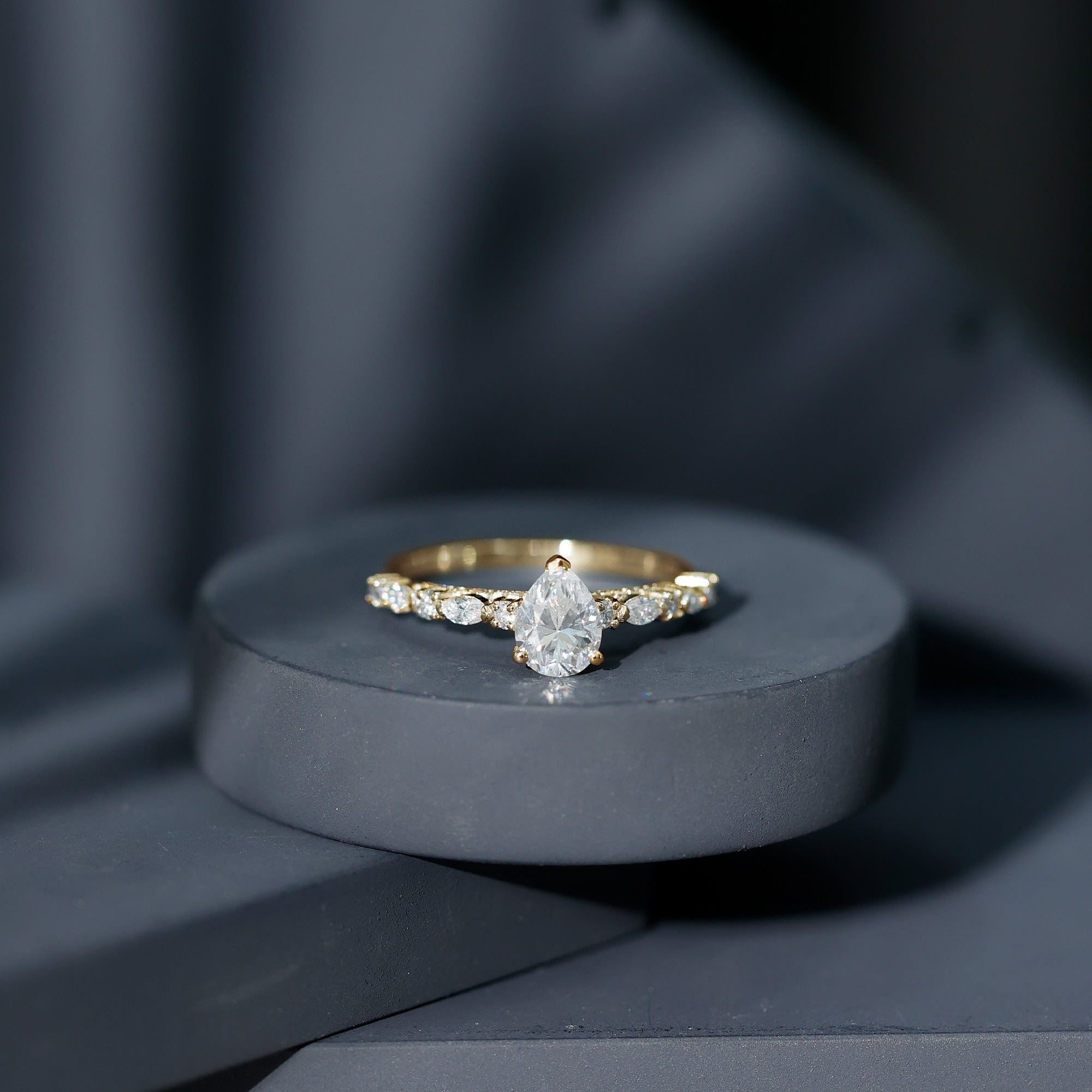 Certified Lab Grown Diamond 6X8 MM Pear Shaped Engagement Ring
