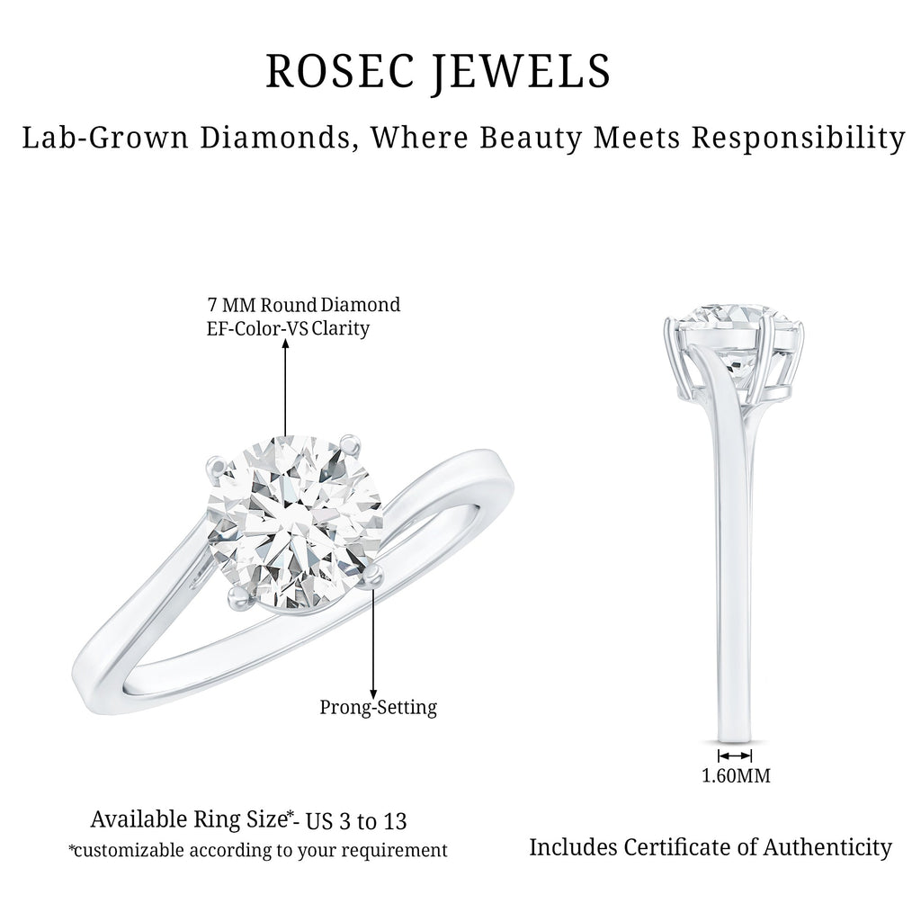 1 Carat Lab Grown Diamond Bypass Engagement Ring