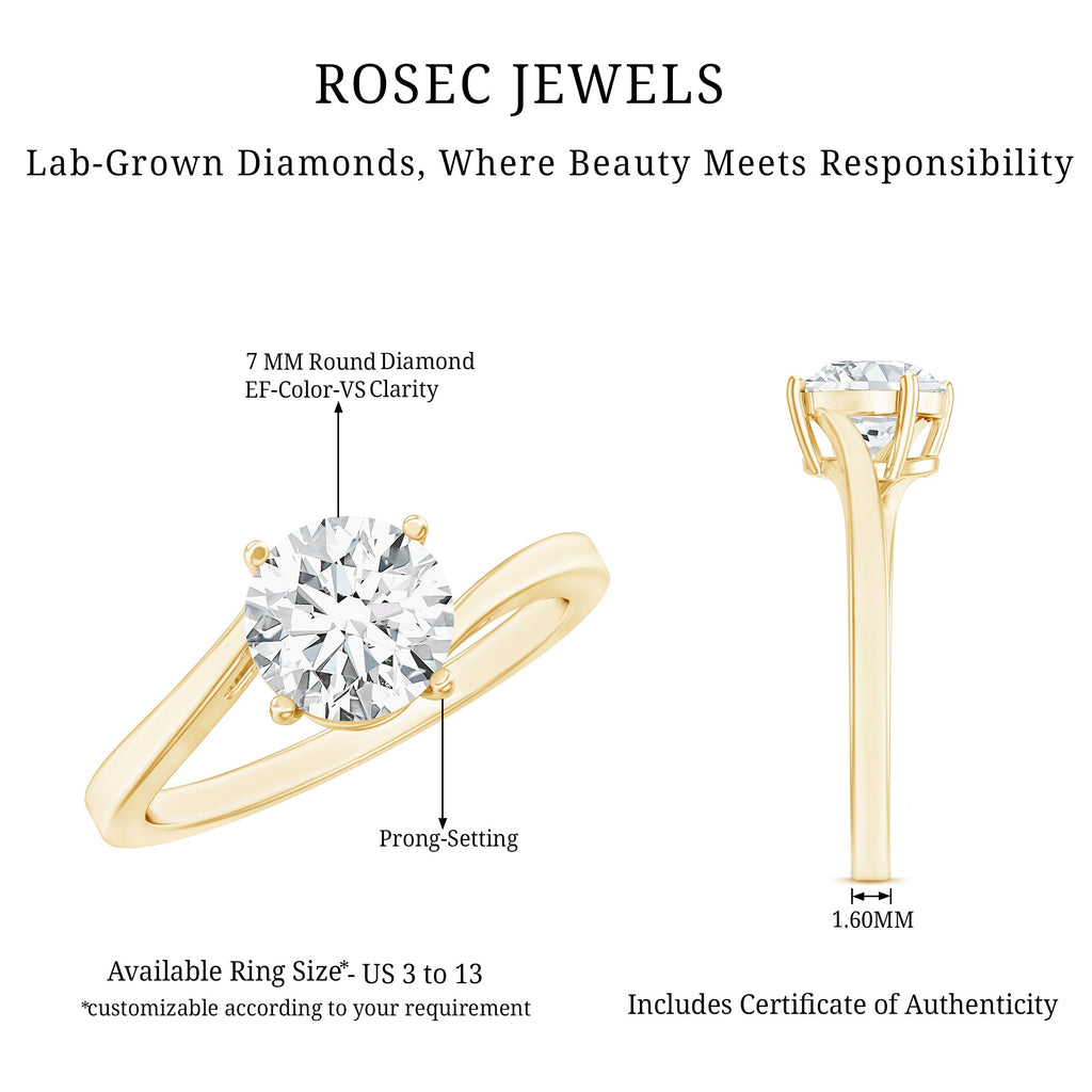 1 Carat Lab Grown Diamond Bypass Engagement Ring