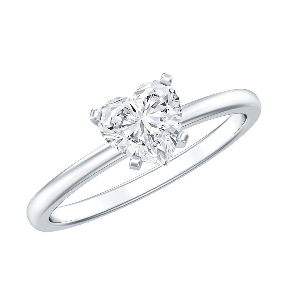Certified 7 MM Lab Grown Diamond Heart Engagement Ring