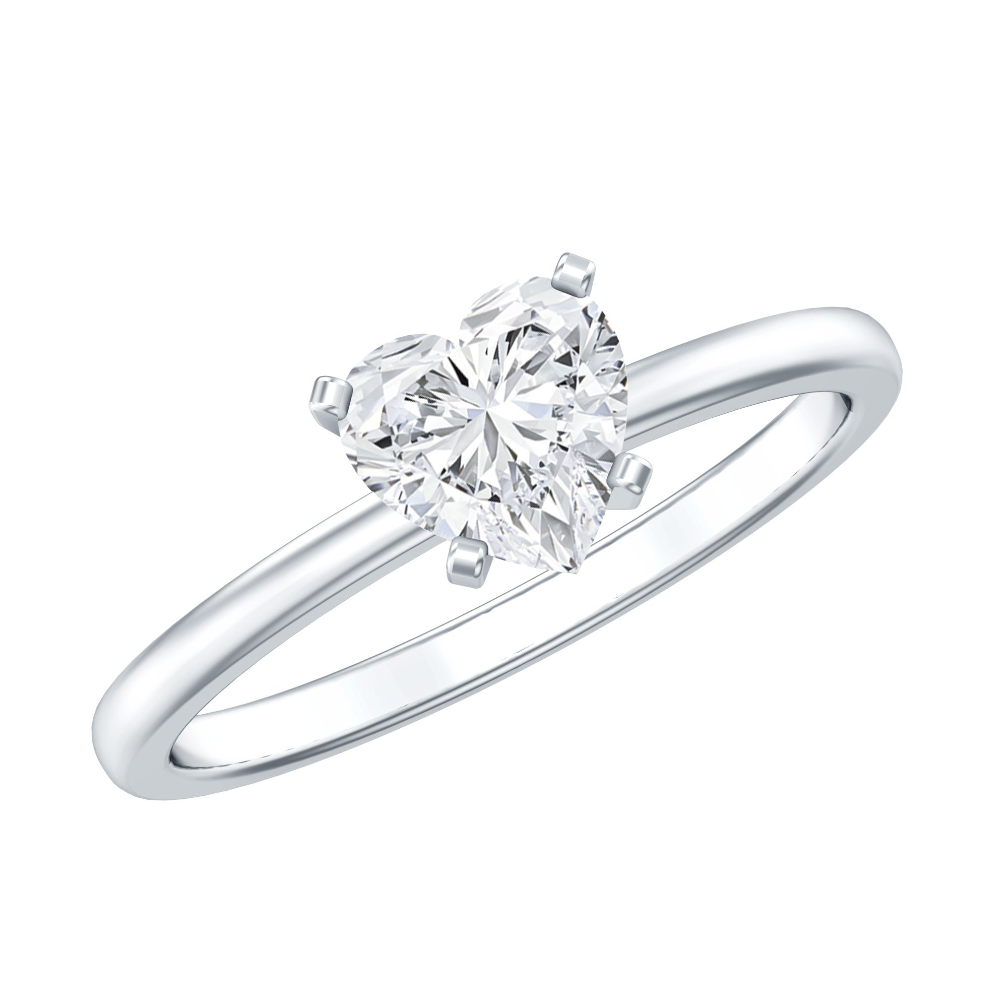 Certified 7 MM Lab Grown Diamond Heart Engagement Ring