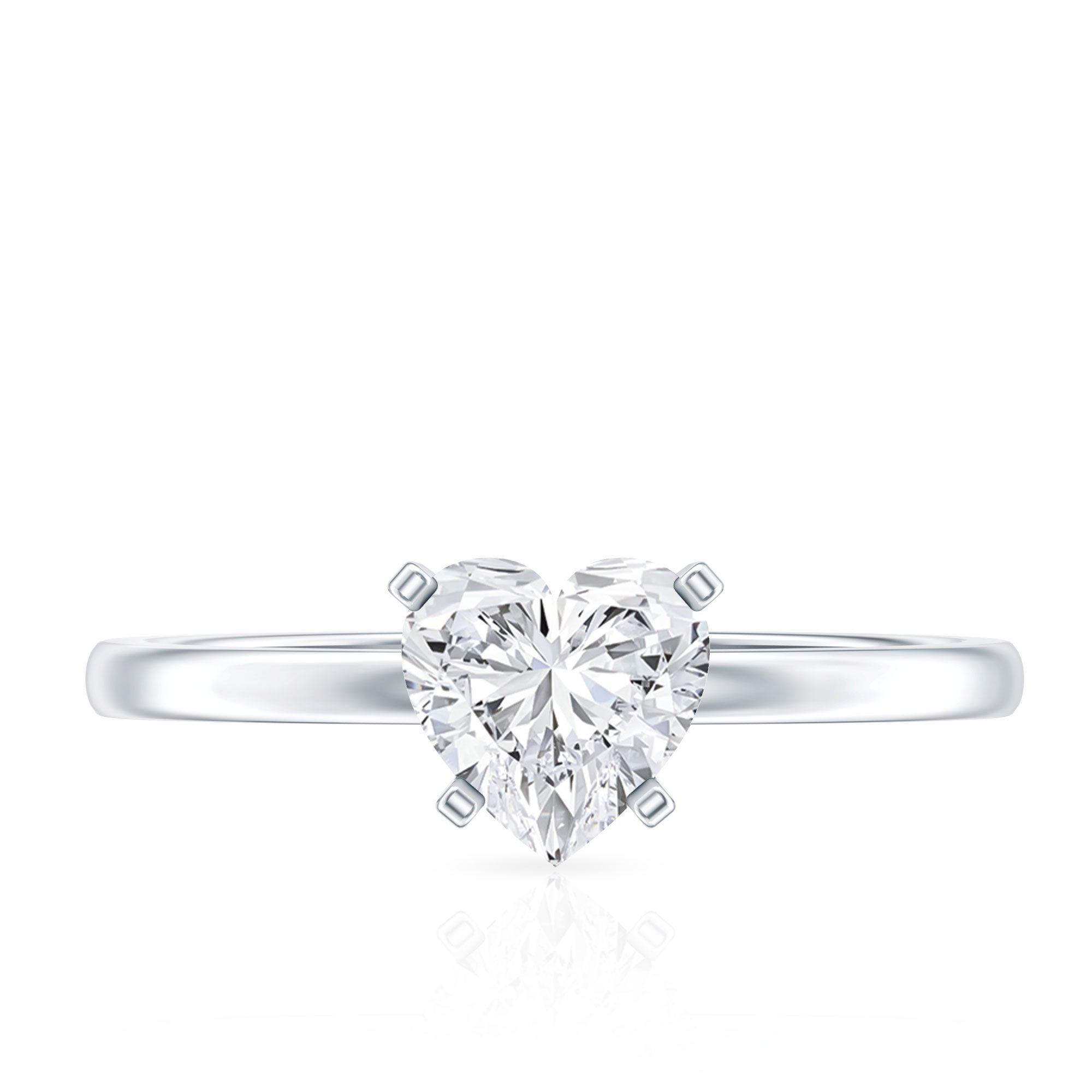 Certified 7 MM Lab Grown Diamond Heart Engagement Ring