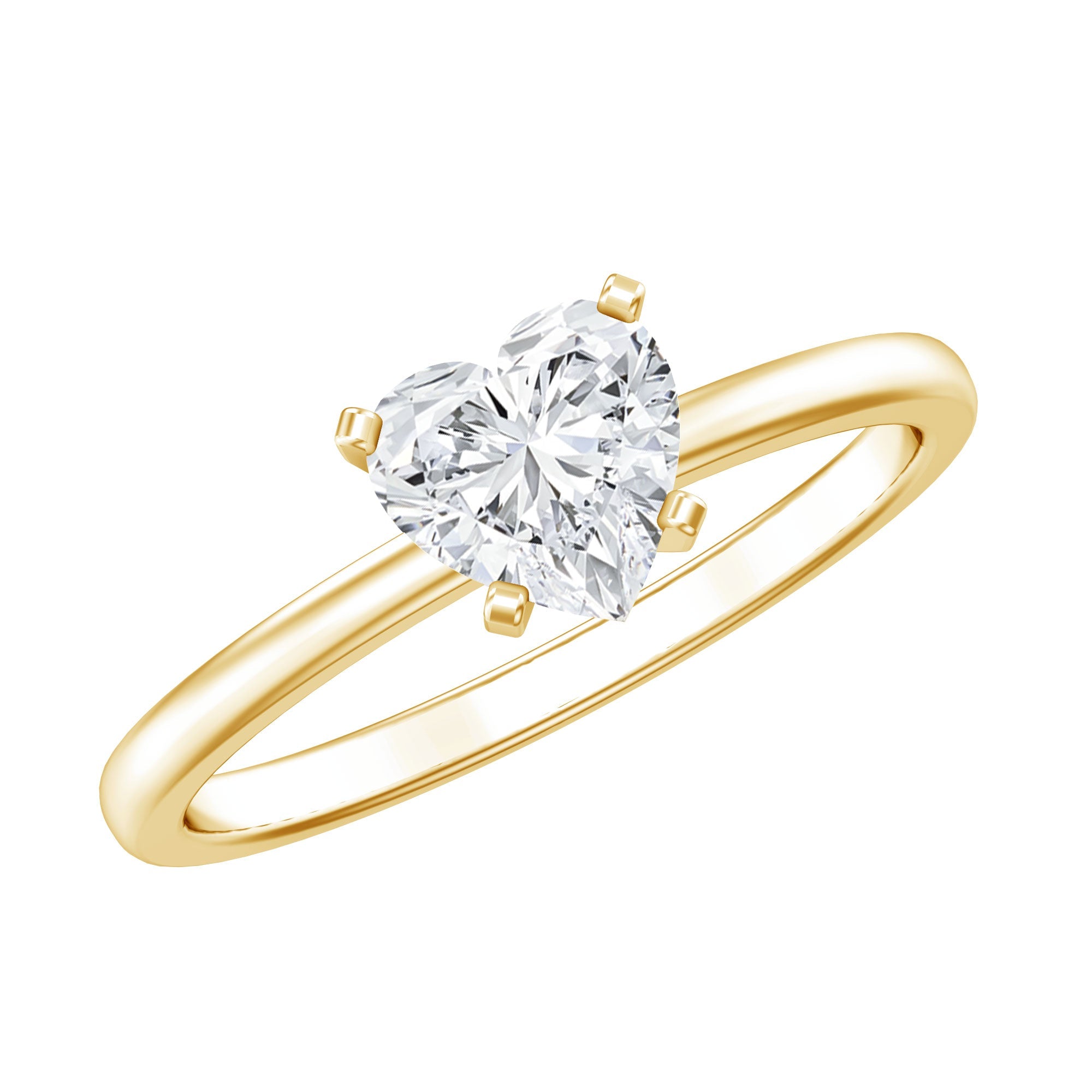 Certified 7 MM Lab Grown Diamond Heart Engagement Ring