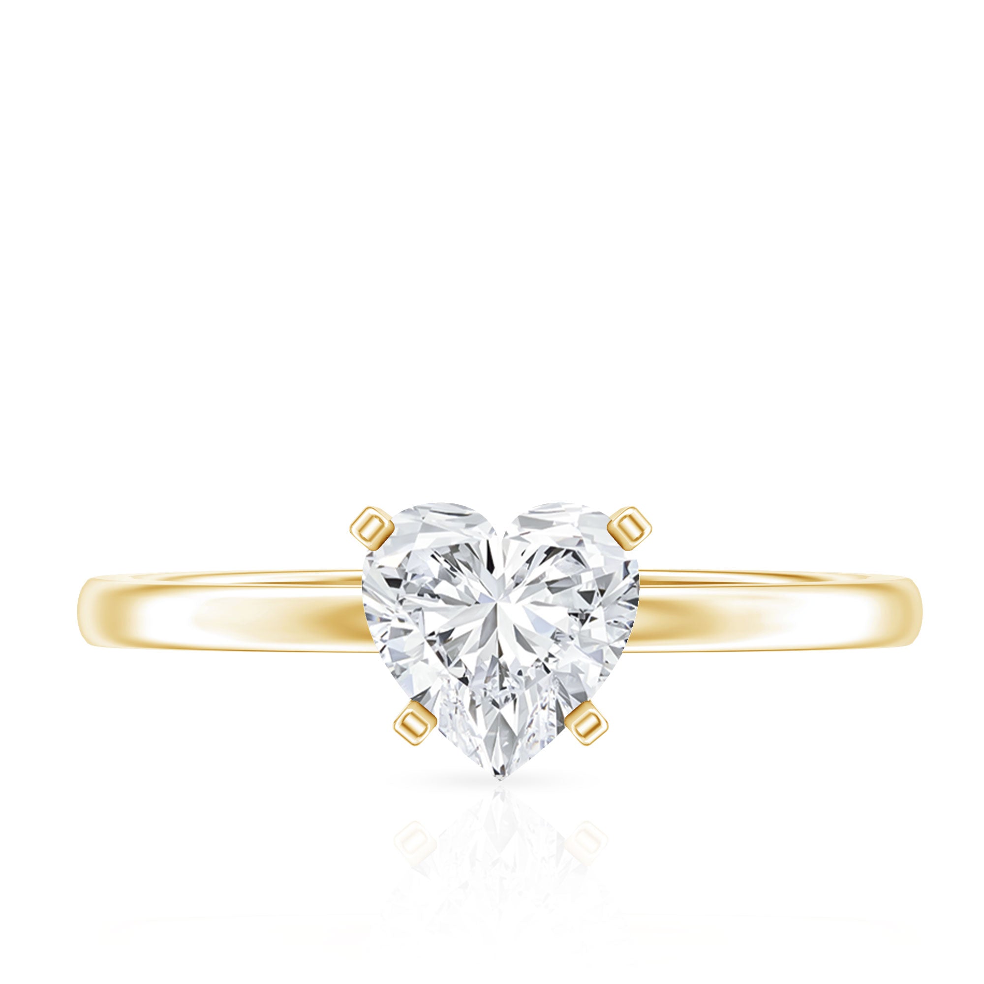 Certified 7 MM Lab Grown Diamond Heart Engagement Ring