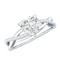 Criss Cross Lab Grown Diamond Heart Engagement Ring