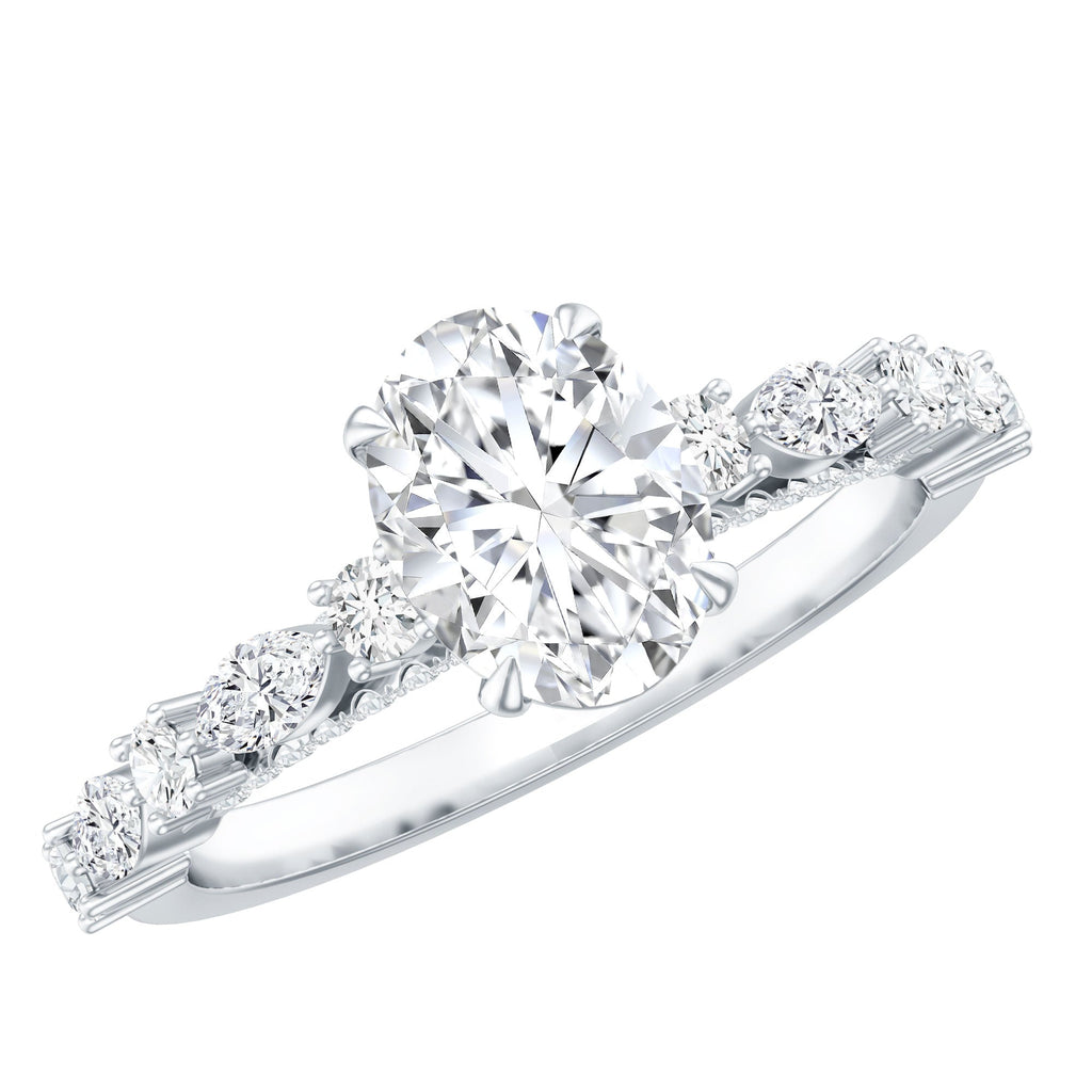 1.29 Carat Oval Cut Lab Diamond Solitaire Engagement Ring