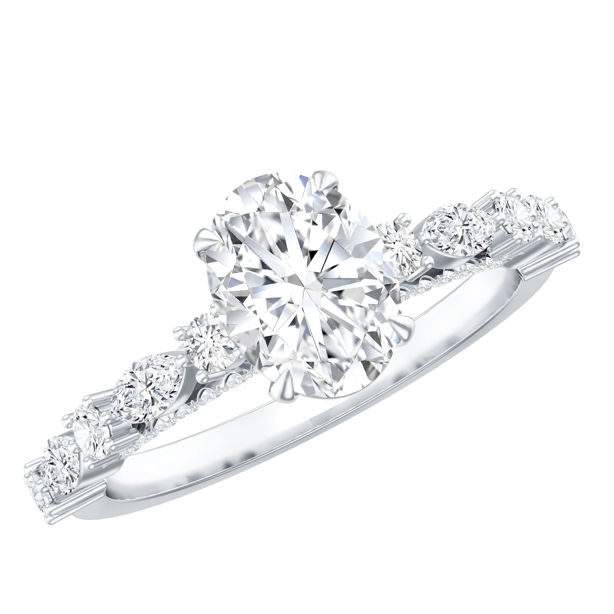 1.29 Carat Oval Cut Lab Diamond Solitaire Engagement Ring