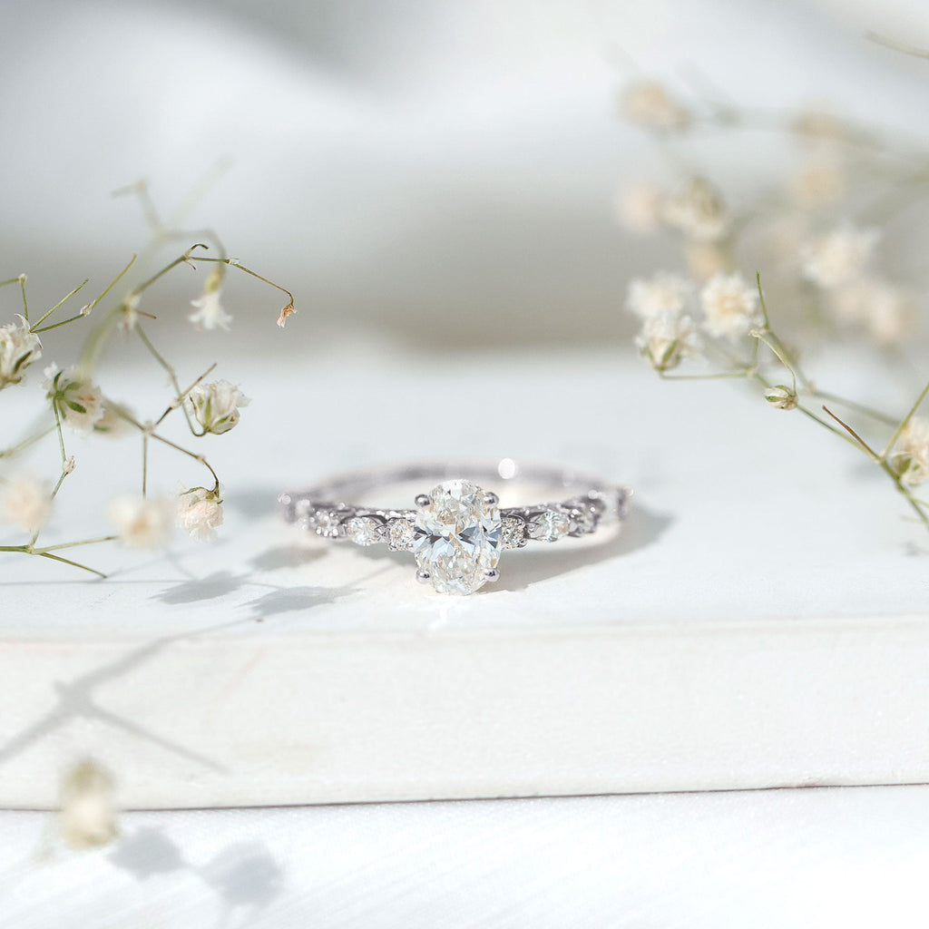 1.29 Carat Oval Cut Lab Diamond Solitaire Engagement Ring