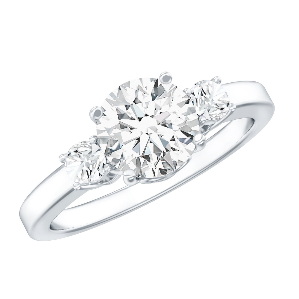 3 Stone Lab Grown Diamond Engagement Ring for Women