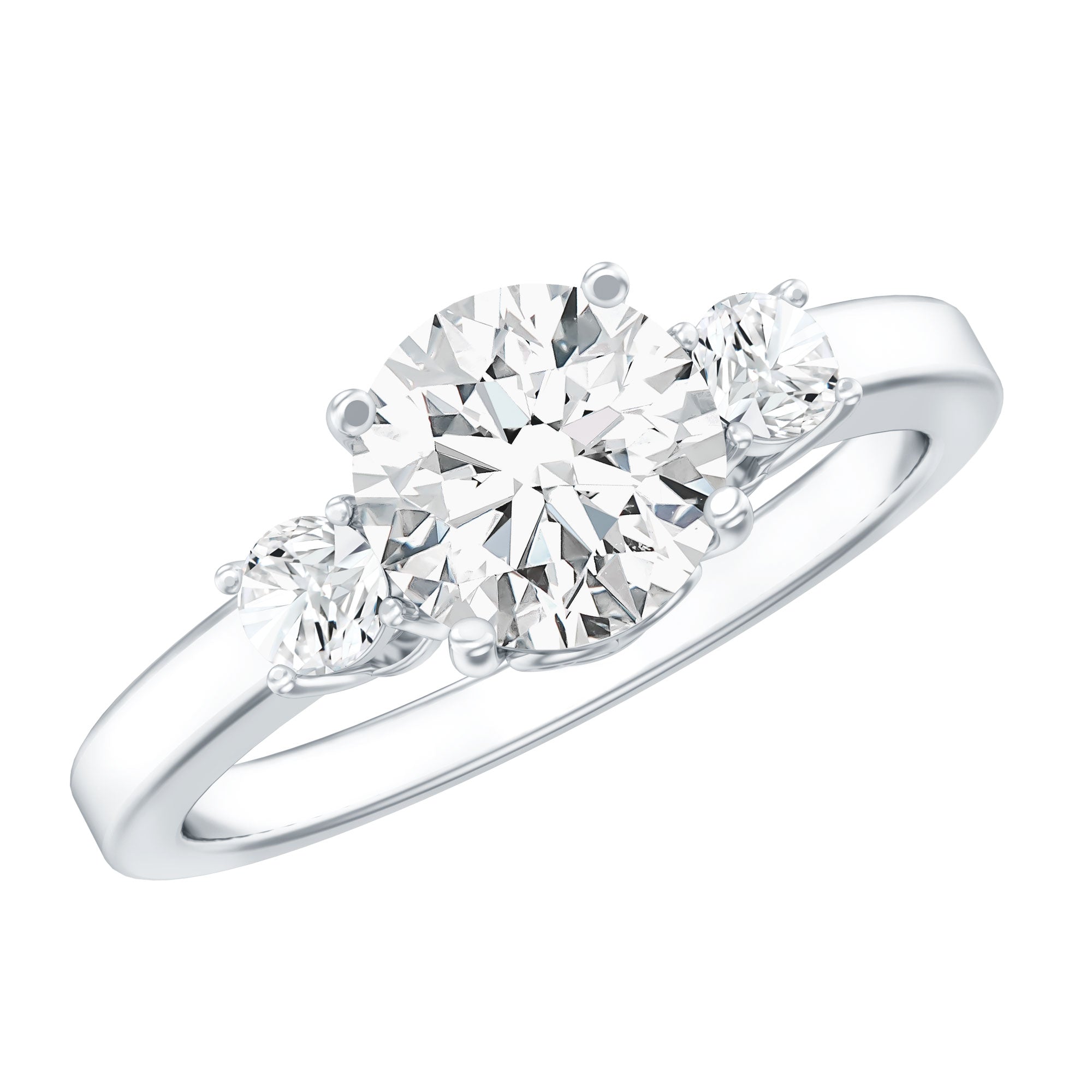 3 Stone Lab Grown Diamond Engagement Ring for Women