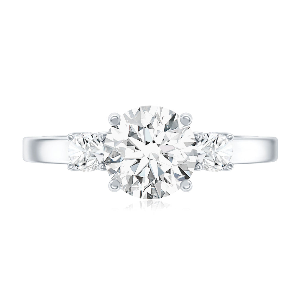 3 Stone Lab Grown Diamond Engagement Ring for Women