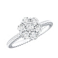 Lab Created Diamond Flower Engagement Ring for Her