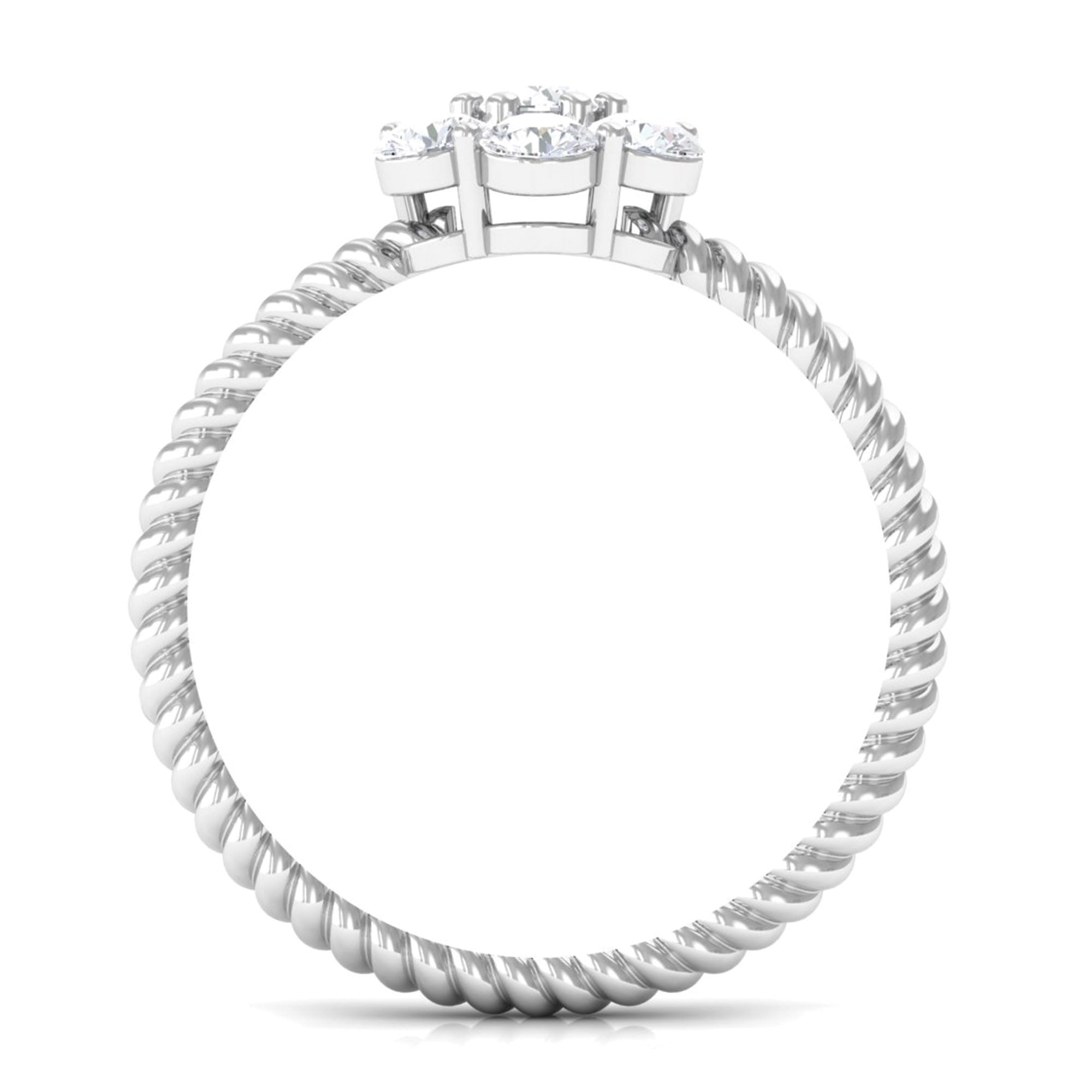 Lab Created Diamond Flower Engagement Ring for Her