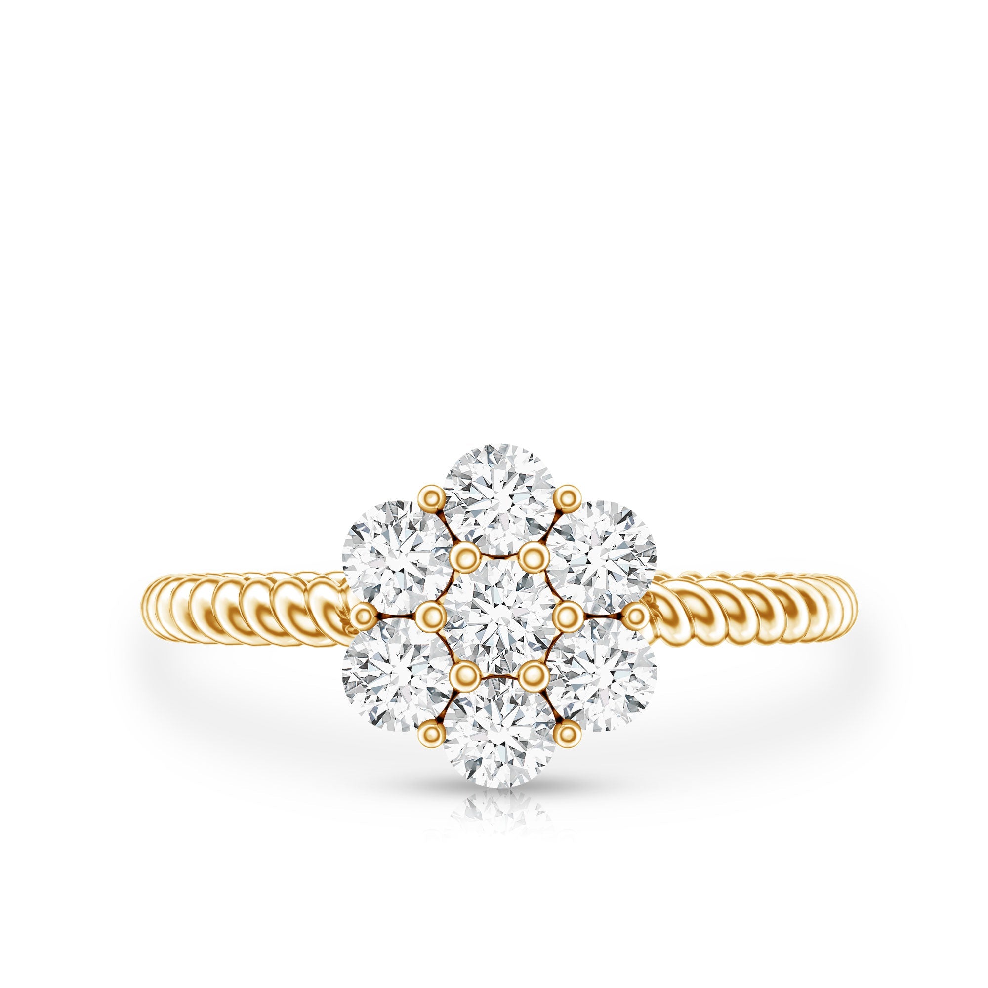 Lab Created Diamond Flower Engagement Ring for Her