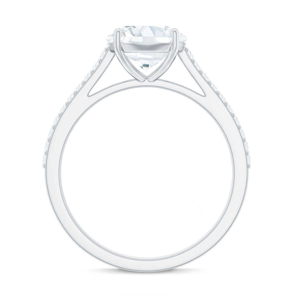Solitaire Lab Grown Diamond Ring with Side Stones for Women