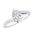 Certified 6X8 MM Pear Cut Lab Created Diamond Teardrop Engagement Ring