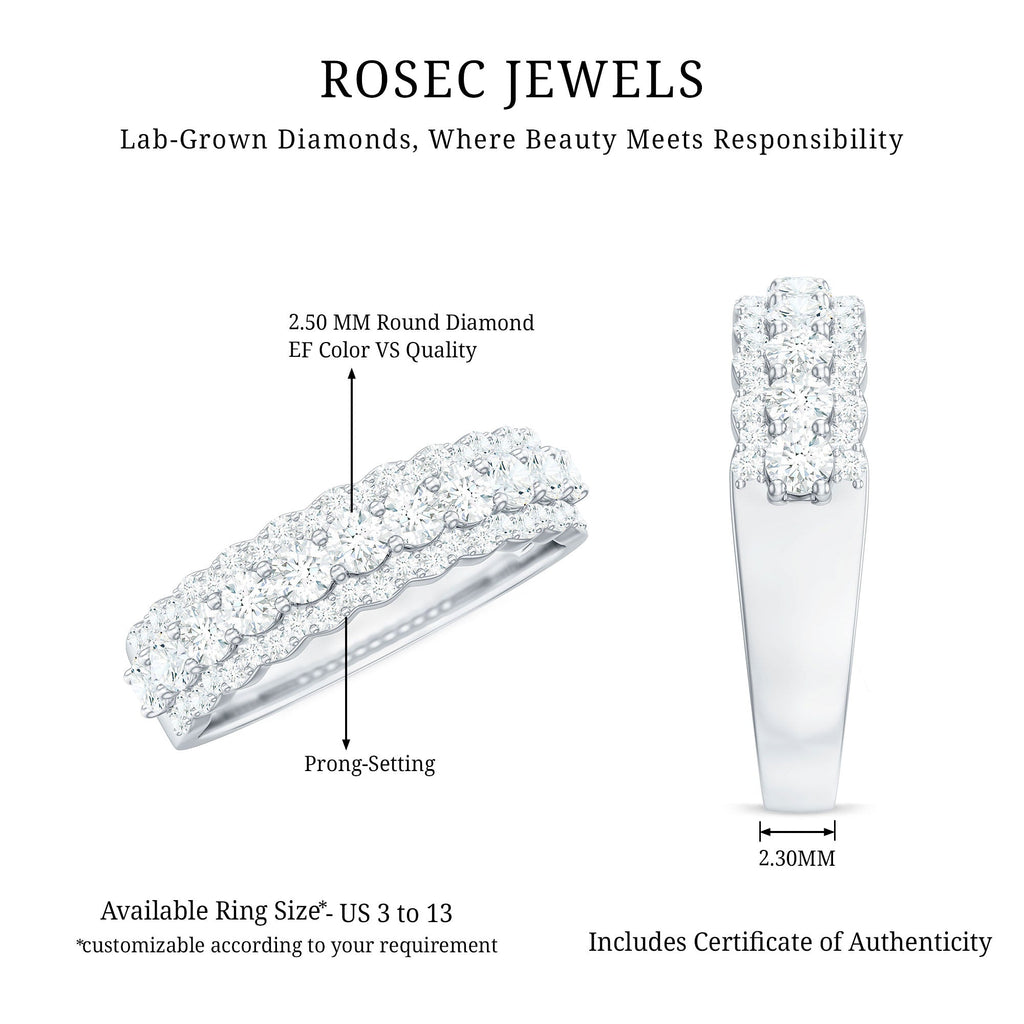 Certified Diamond Half Eternity Anniversary Ring