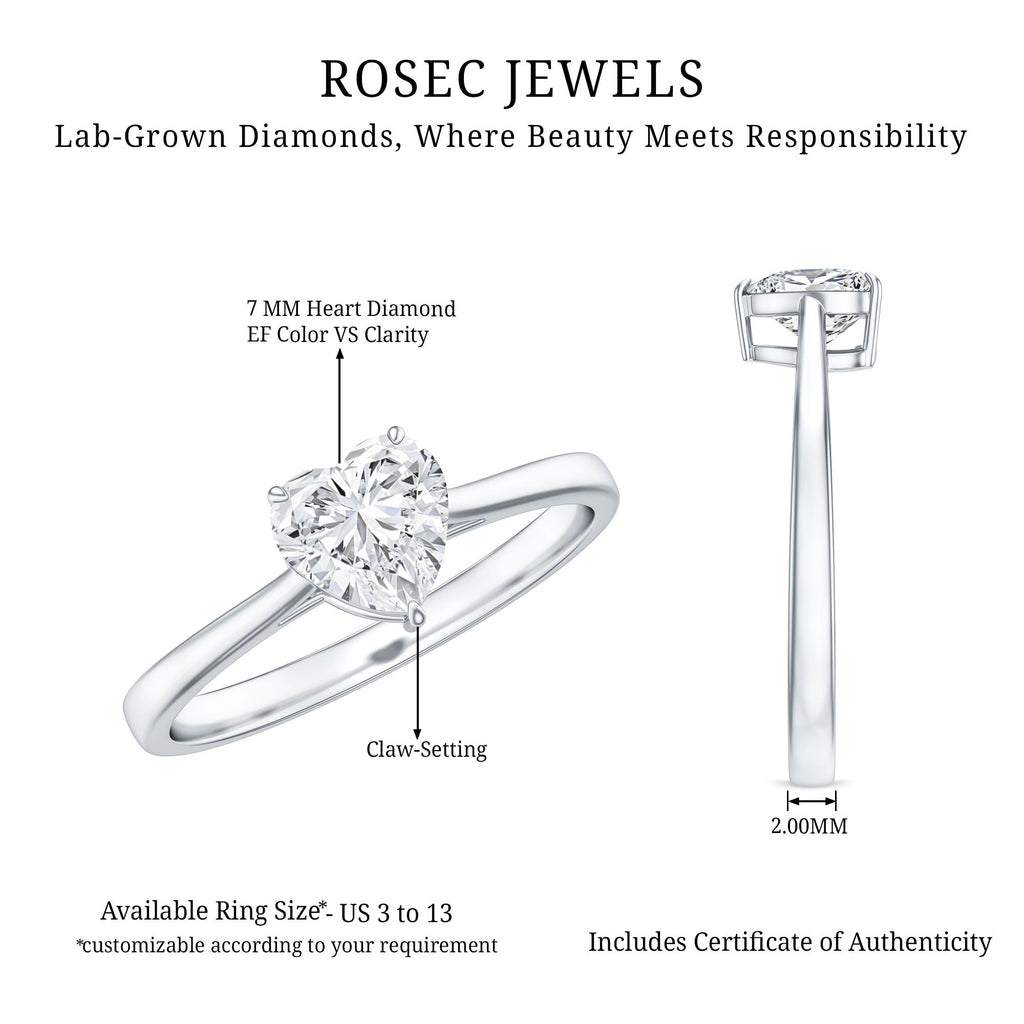 1 Carat Diamond Heart Ring For Women