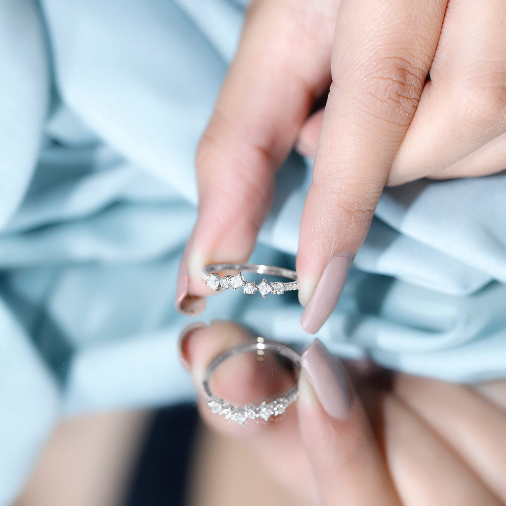 Minimalist Lab Grown Diamond Half Eternity Ring