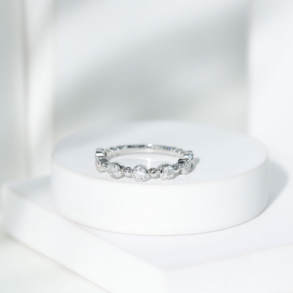 Bezel Set Lab Grown Diamond Wedding Anniversary Band