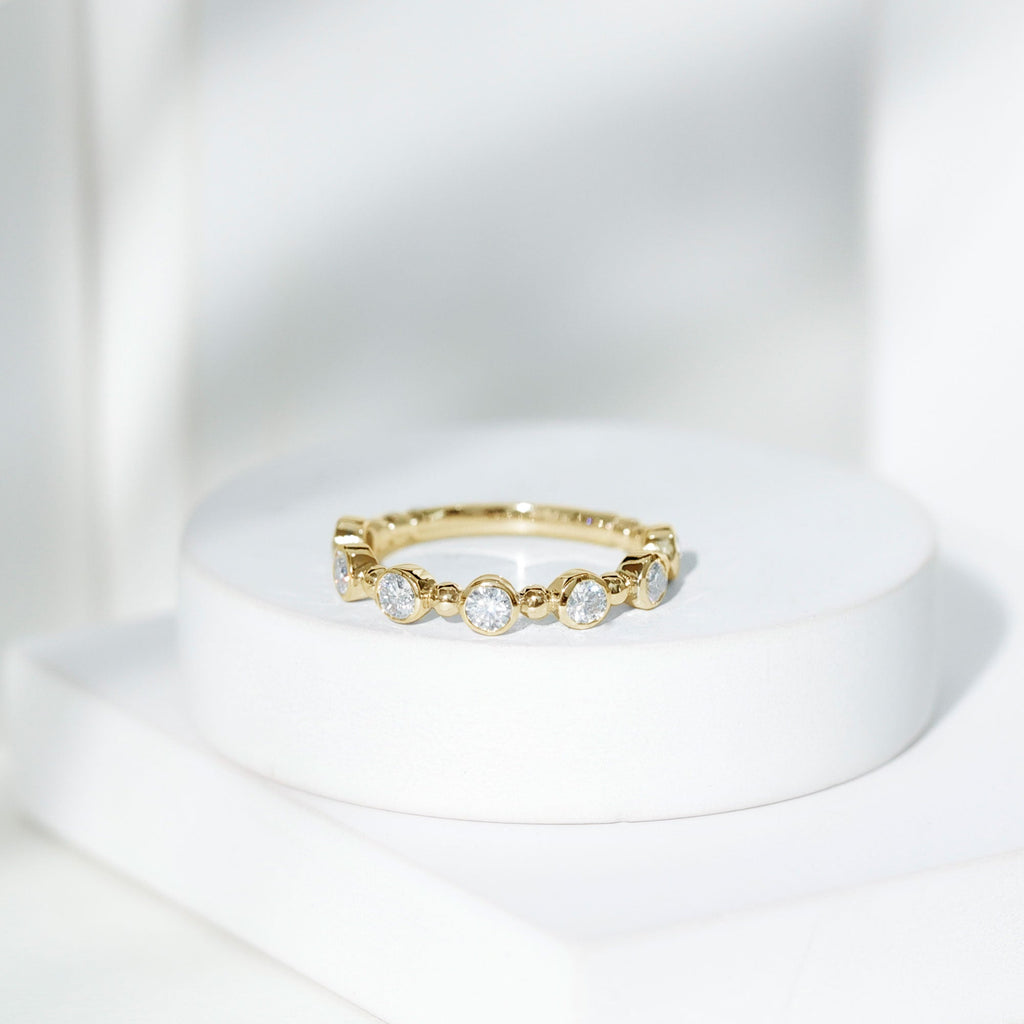 Bezel Set Lab Grown Diamond Wedding Anniversary Band