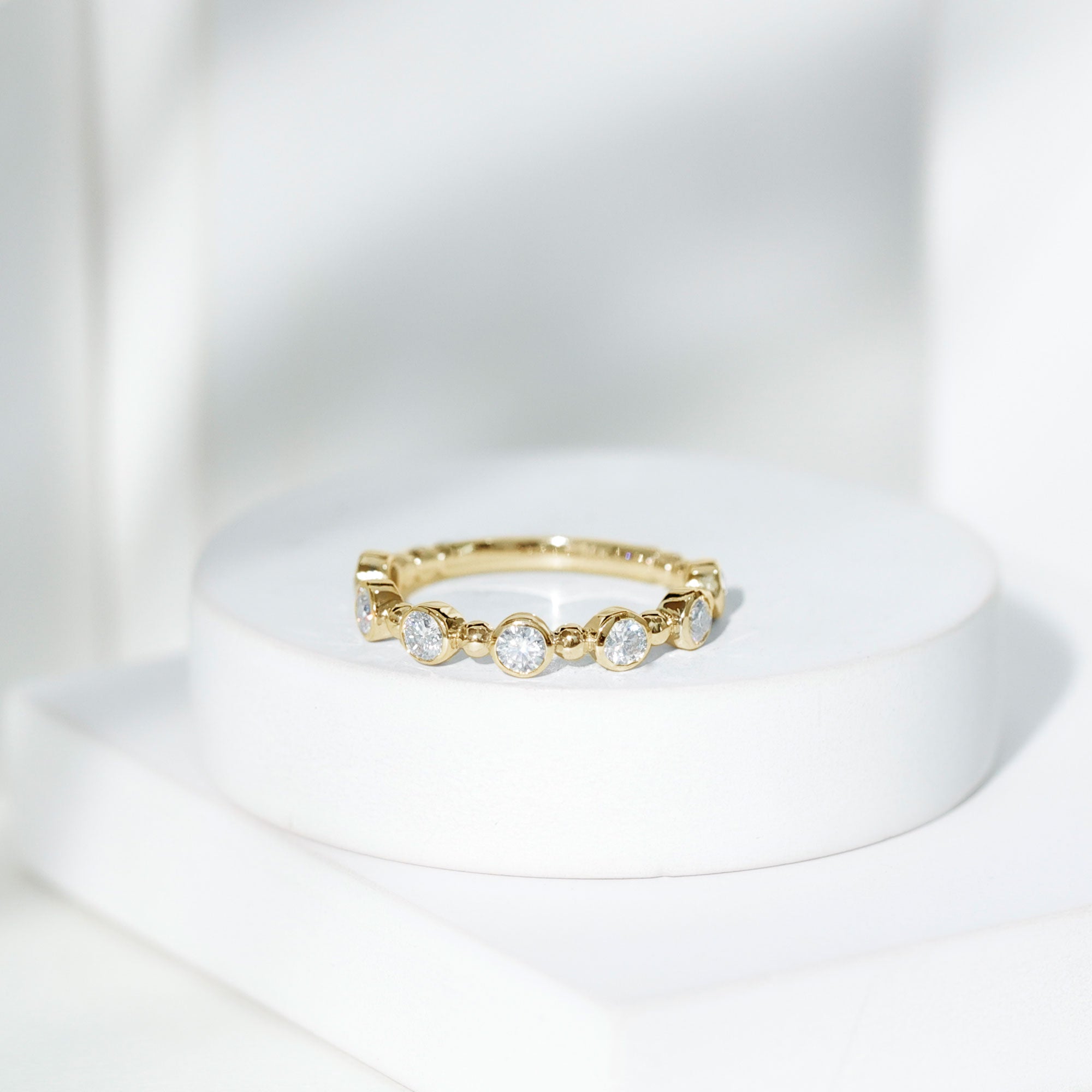 Bezel Set Lab Grown Diamond Wedding Anniversary Band