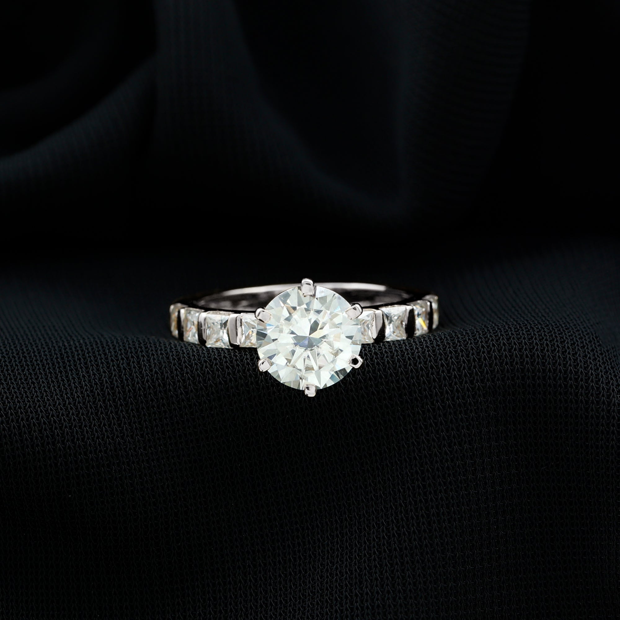 Certified Lab Diamond 8 mm Round Engagement Ring With 6 Prong