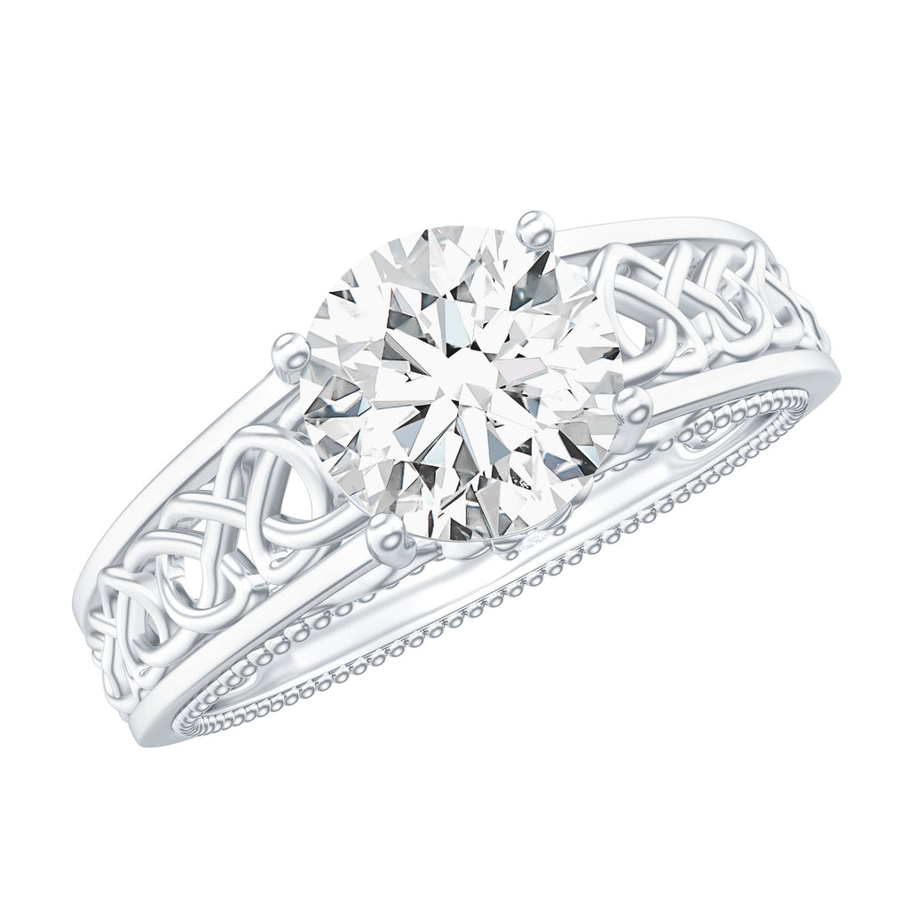 Certified 7 MM Lab Grown Diamond Celtic Design Engagement Ring
