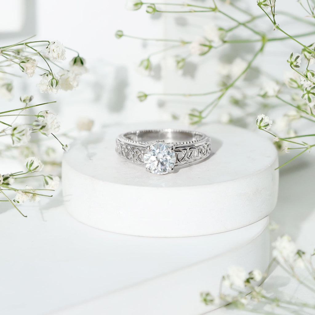 Certified 7 MM Lab Grown Diamond Celtic Design Engagement Ring