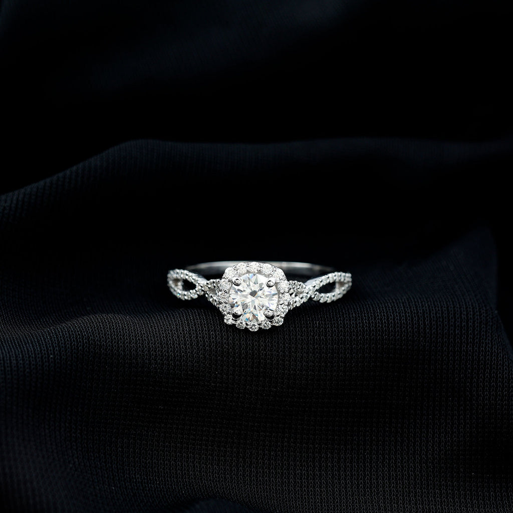 Classic Lab Grown Diamond Criss Cross Engagement Ring