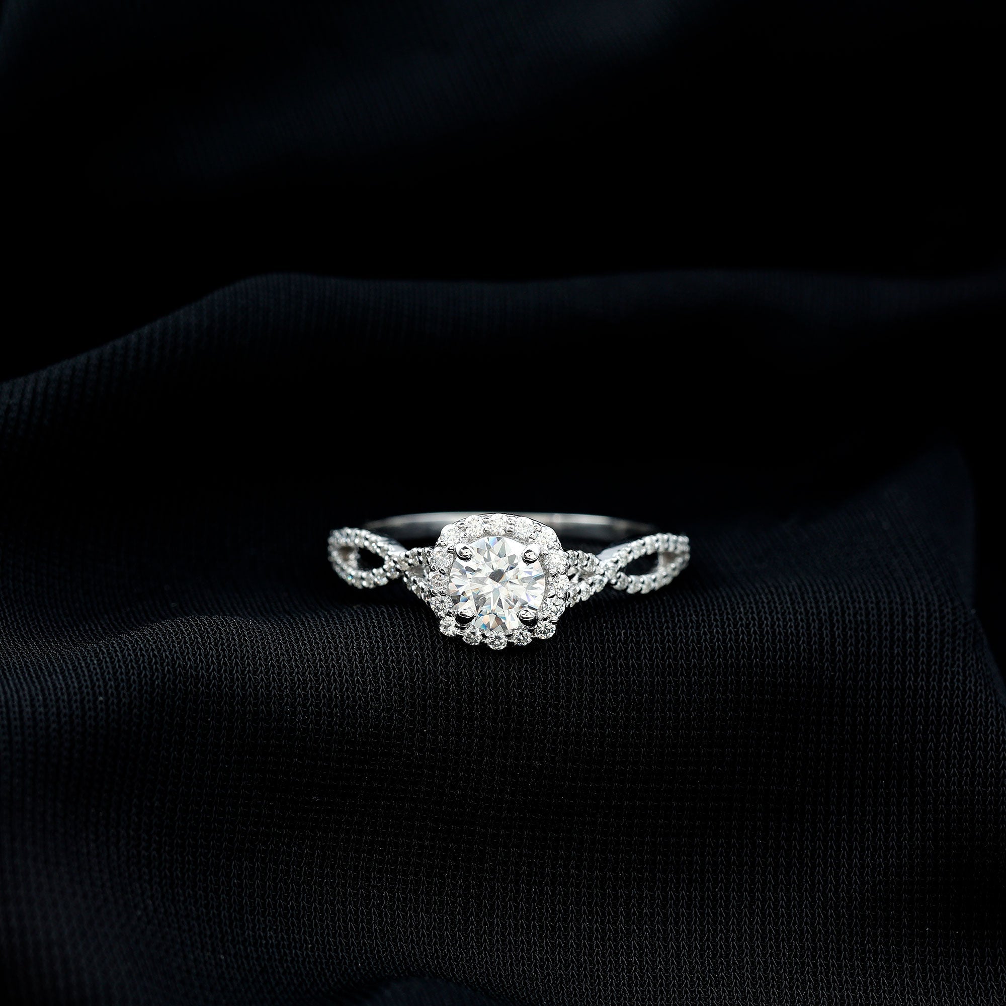 Classic Lab Grown Diamond Criss Cross Engagement Ring