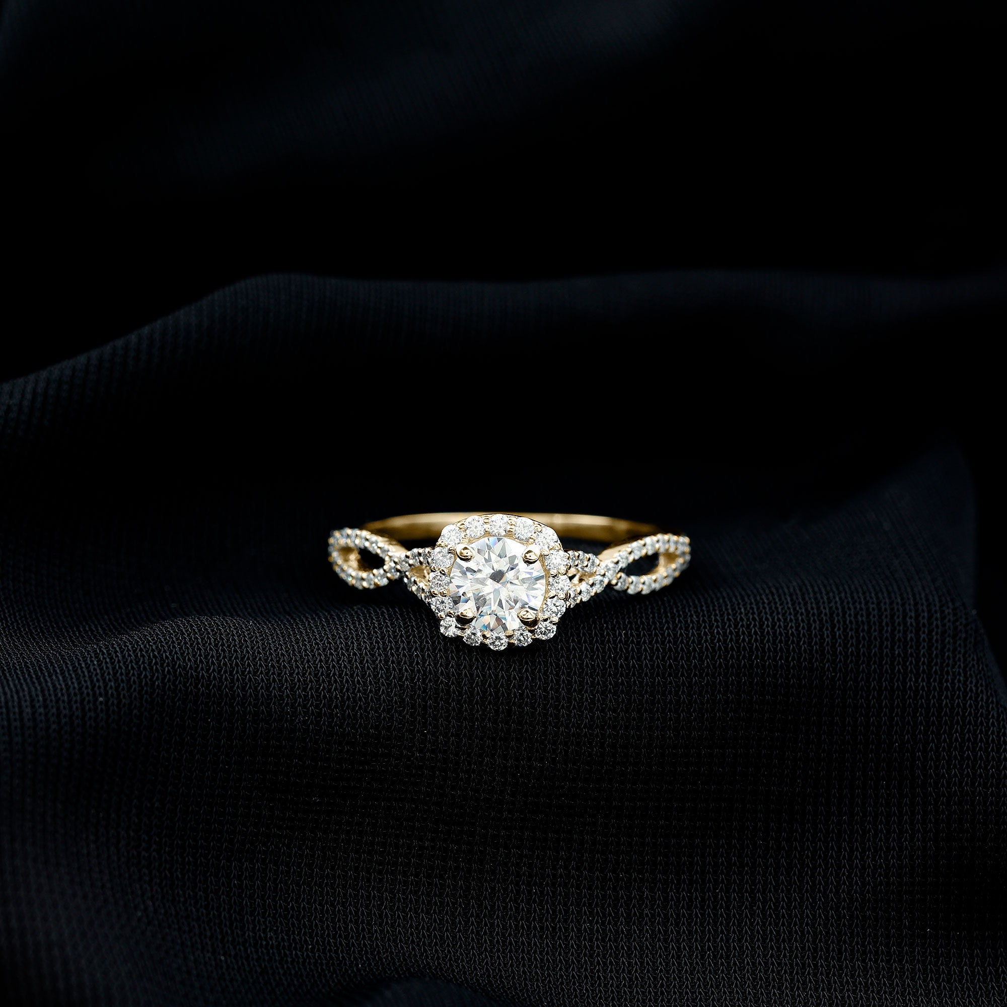 Classic Lab Grown Diamond Criss Cross Engagement Ring