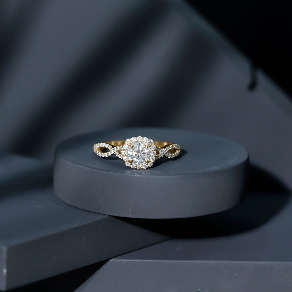 Classic Lab Grown Diamond Criss Cross Engagement Ring