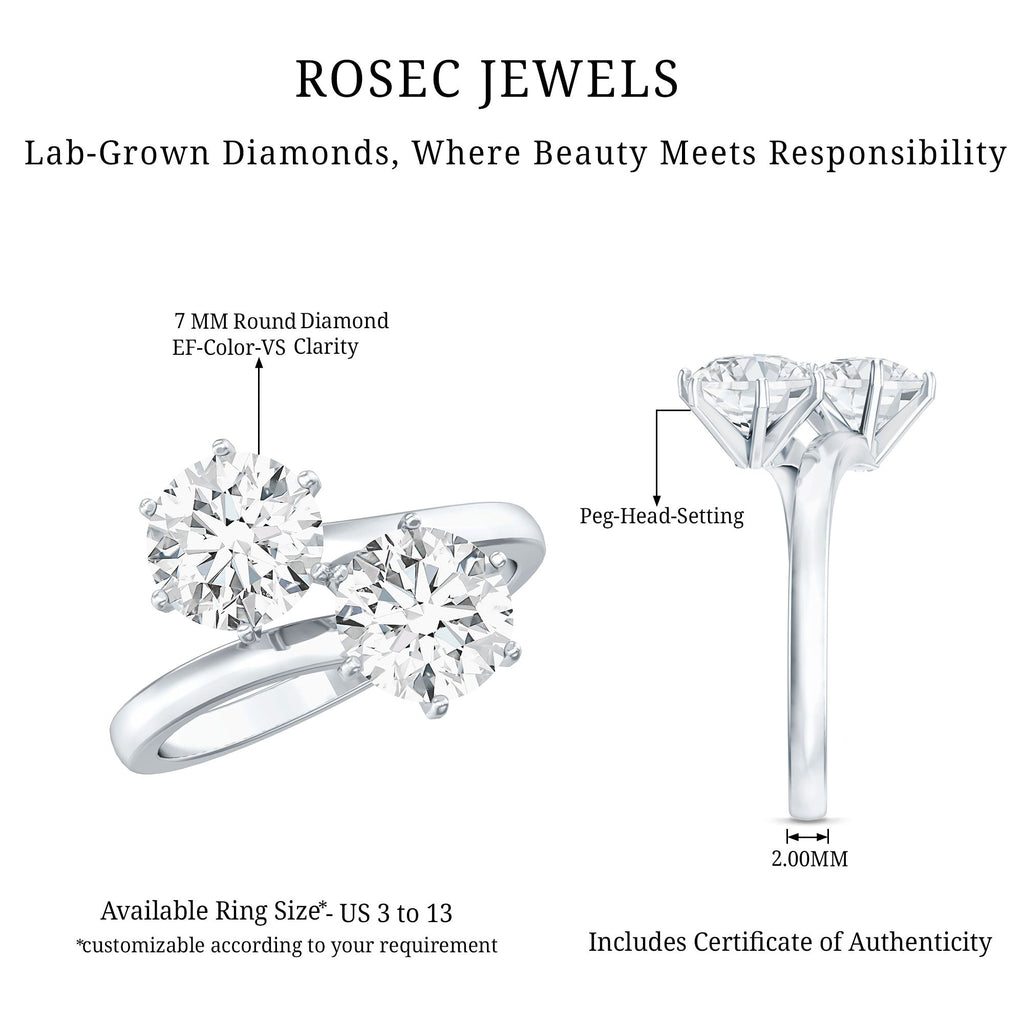 Certified Lab Created Diamond Moi Et Toi Engagement Ring for Women