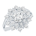 Certified Lab Grown Diamond Flower Engagement Ring for Her