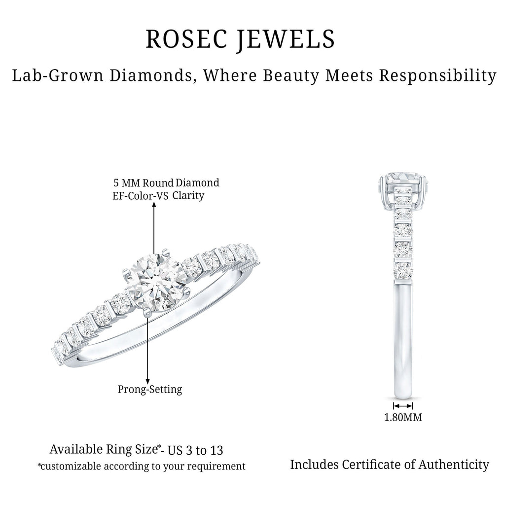 Certified Lab Grown Diamond Simple Solitaire Ring