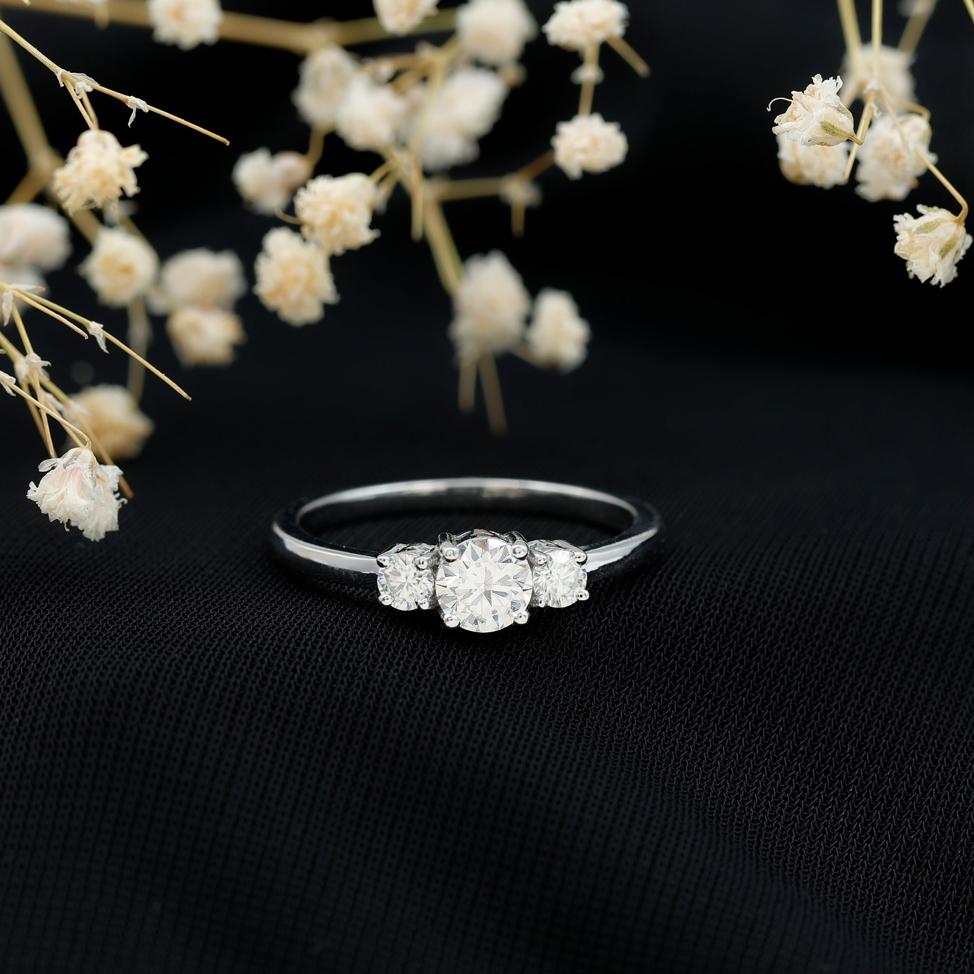 Certified Lab Grown Diamond Three Stone Engagement Ring for Her