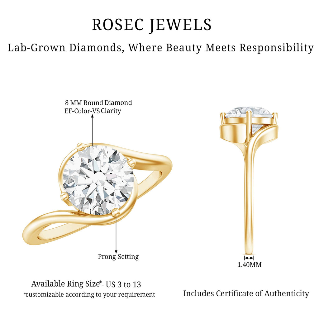 Lab Grown Diamond Bypass Engagement Ring With Diagonal 4 Prong