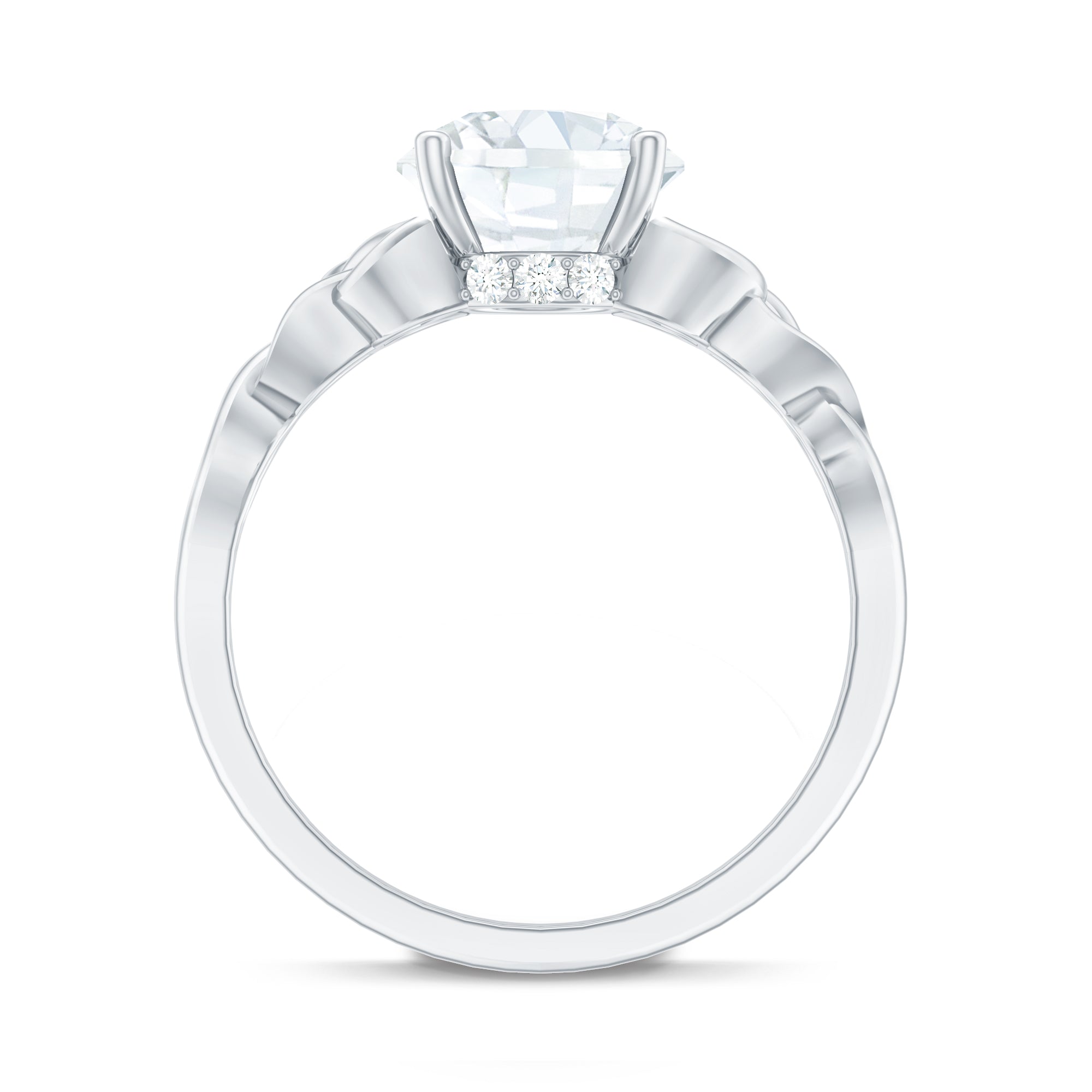 Certified Celtic Knot Lab Grown Diamond Round Engagement Ring