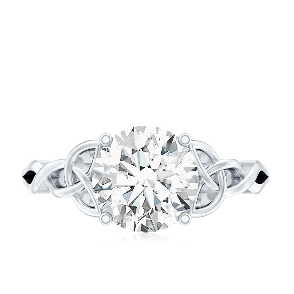 Certified Celtic Knot Lab Grown Diamond Round Engagement Ring