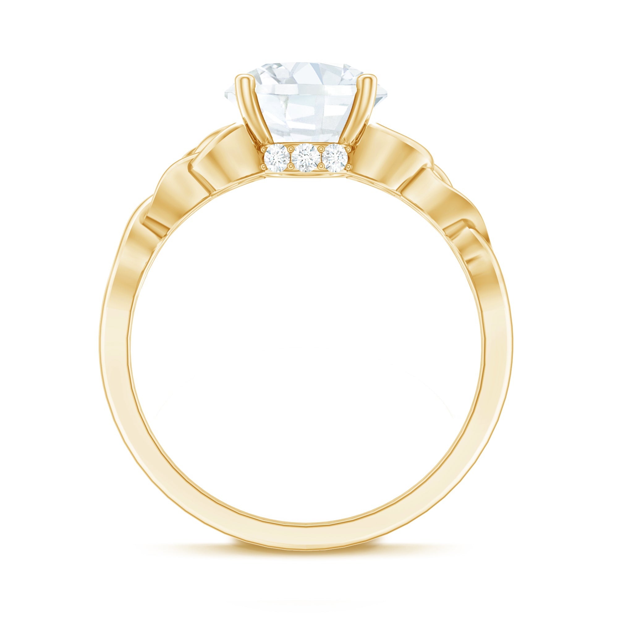 Certified Celtic Knot Lab Grown Diamond Round Engagement Ring