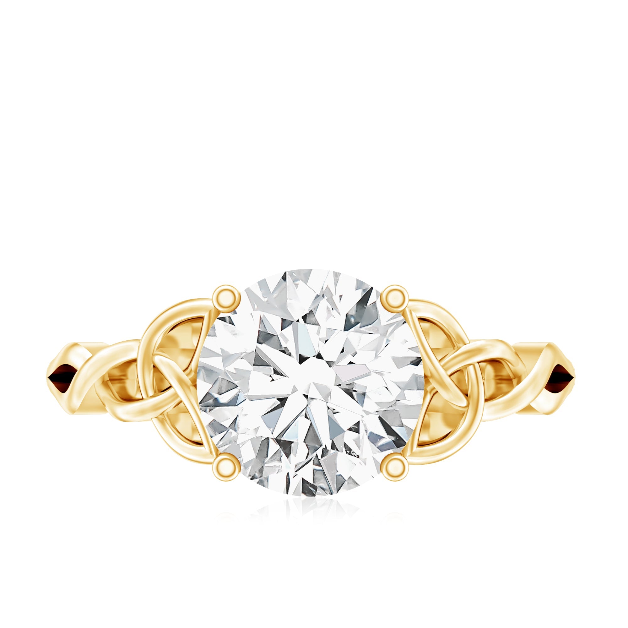 Certified Celtic Knot Lab Grown Diamond Round Engagement Ring