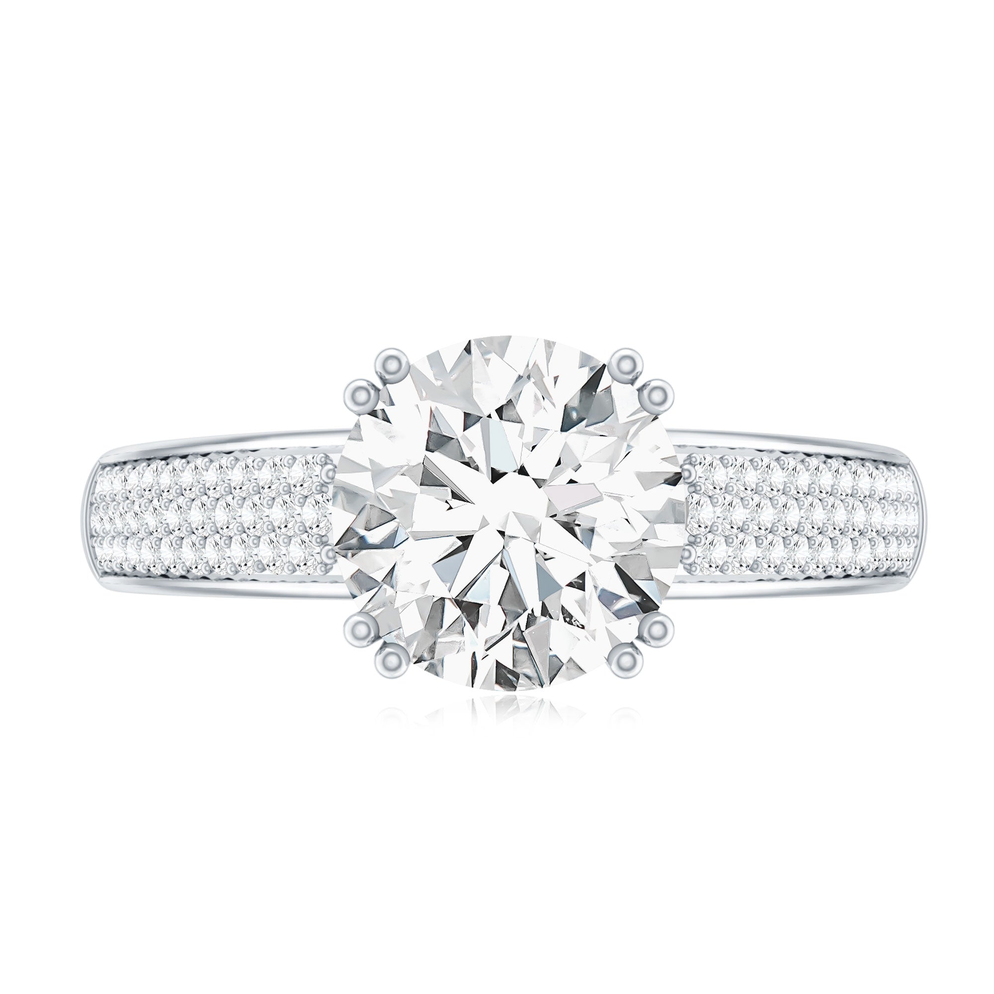 Lab Grown Diamond Engagement Ring With Double Prongs